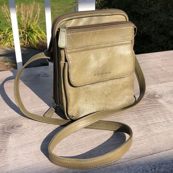 Fossil Handbags - Fossil green crossbody purse bag tote
